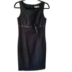 Holt Renfrew black textured empire waist sleeveless sheath dress Size 6